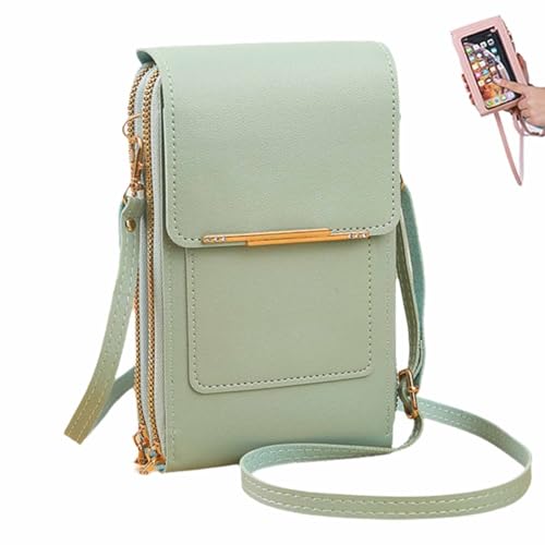 Touchscreen Phone Crossbody Bag, Multi-Card Slots & Coin Pouch, Small Crossbody Wallet for Women Travel Daily Use - color: Green