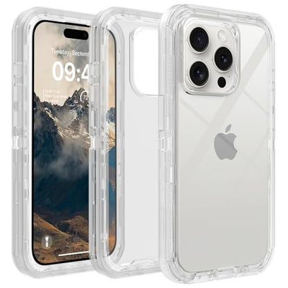 TUTUKII for iPhone 15 Pro Case Clear | Heavy Duty Shockproof, Anti-Drop, Anti-Yellow,Triple-Layer Transparent Protective Phone Cover, 6.1" - color: Clear, size: iPhone 15 Pro 6.1"
