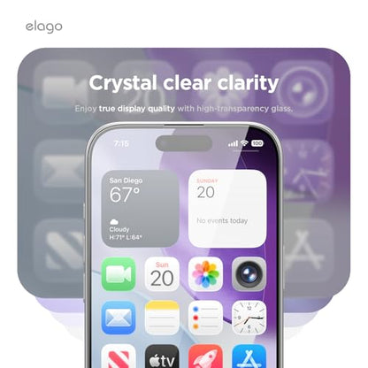elago Tempered Glass Screen Protector for iPhone Air Clear | Case Friendly, 9H Surface Hardness, Anti-Fingerprint, Shatter-Proof, Scratch Protection, Bubble-Free - size: iPhone Air