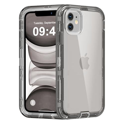 Follaroma for iPhone 11 Case, Shockproof Protection, Crystal Gray | Heavy Duty Shockproof Protection Phone Cases, Anti-Drop, Military Grade Dual Layer Transparent Rugged Protective Cover, 6.1" - color: Gray, size: iPhone 11 6.1’