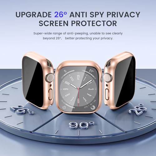 Goton Privacy Waterproof Case for Apple Watch 40mm Series 6/5/4/SE - color: Rose Gold, size: 40mm