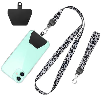 SHANSHUI Phone Lanyard, Neck Wrist Nylon Cell Phone Lanyard 1Pcs Tether Pads Compatible with iPhone & All Smartphones in Full Cover Cases - color: Tpuwhite, size: 17inch