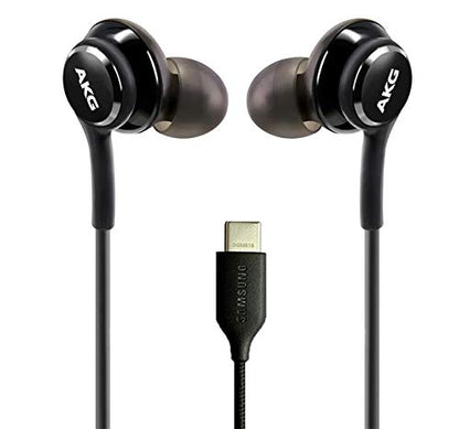 AKG Wired In-Ear Earbuds with Mic USB-C Earbuds with Braided Cable Compatible with Samsung Galaxy S24 Ultra, S24+, S23, S22, S21, S10, S10E & iPhone 15 Series
