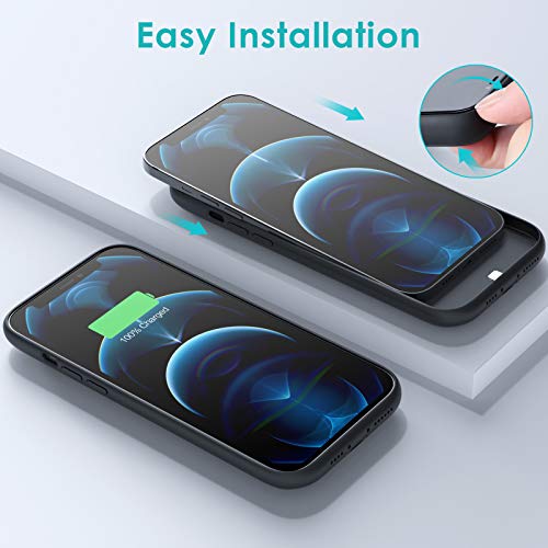 Battery Case for iPhone 12 Pro Max [6.7 inch], 7800mAh Portable Protective Charging Case Extended Battery Backup Pack for Apple iPhone 12 Pro Max Rechargeable Charger Case Black