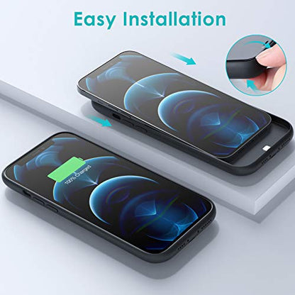 Battery Case for iPhone 12 Pro Max [6.7 inch], 7800mAh Portable Protective Charging Case Extended Battery Backup Pack for Apple iPhone 12 Pro Max Rechargeable Charger Case Black