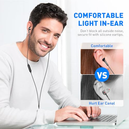 APETOO 3.5mm Wired Earbuds in-Ear Headphones School Chromebook Laptop Black - color: Black