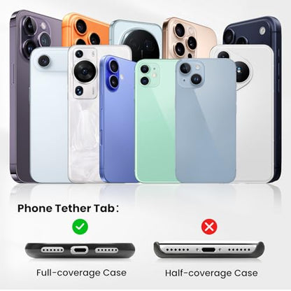 COCASES Phone Tether Tab, 360° Rotating Phone Lanyard Tab, 3 Pack, Sliver - color: Sliver*3