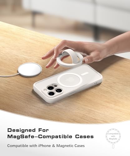 Magnetic Phone Grip, Removable Loop Grip with Soft Finger Strap, Silicone Phone Ring Holder for Back of Phone for iPhone 16/15/14/13/12 Pro Max/Plus, Stone - color: Stone