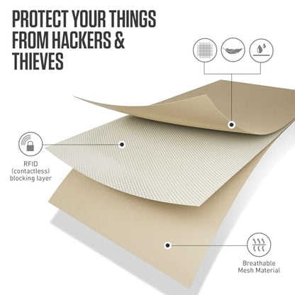 VENTURE 4TH Travel Money Belt, RFID Blocking Passport Holder - Sleek Beige - color: Sleek Beige