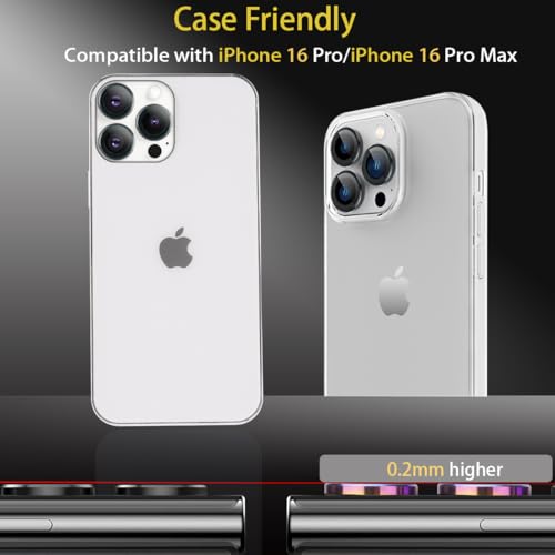 Camera Lens Protector for iPhone 16 Pro/16 Pro Max, Black - color: Black