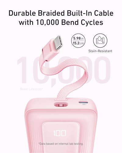 Anker Zolo Power Bank,20,000mAh 30W Portable Charger with Built-in USB-C - color: Black, size: 20000 MAh