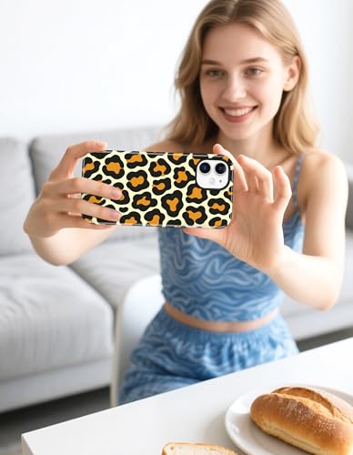Jusy Magnetic Cheetah Phone Case for iPhone 16 Pro Max,Yellow Leopard | Compatible with MagSafe,Cute Aesthetic Tortoise Shell Design,TPU and PC Protective Shockproof Cover - color: Yellow Leopard