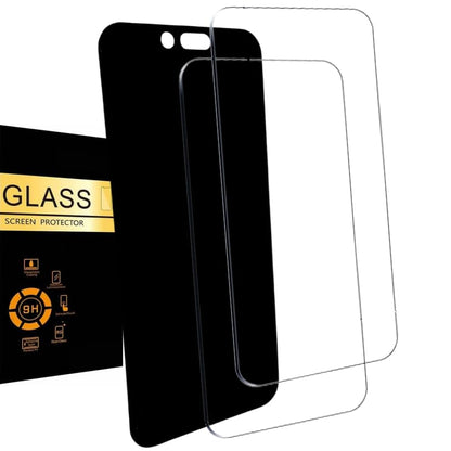 3 Pack, 2 Clear 1 Anti Privacy MULTI PACK Designed for iPhone 15 Pro (6.1") Screen Protector Tempered Glass, Case Friendly, Anti Scratch, (9H) Ultra Resistant (15pro) - size: 15pro