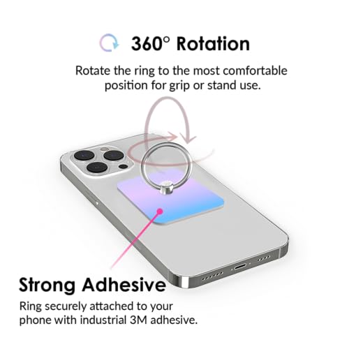 Velvet Caviar Cell Phone Ring Holder - Finger Ring & Stand - Improves Phone Grip Compatible with iPhone, Galaxy and Most Cases (Except Silicone/Leather) - Nebula - color: Nebula
