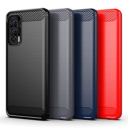 Osophter Moto Edge 2021 Case, 5G UW, Flexible TPU, 2pcs Screen Protector, Shock-Absorption, Navy Blue - color: Moto Edge 2021 Case-Navy Blue