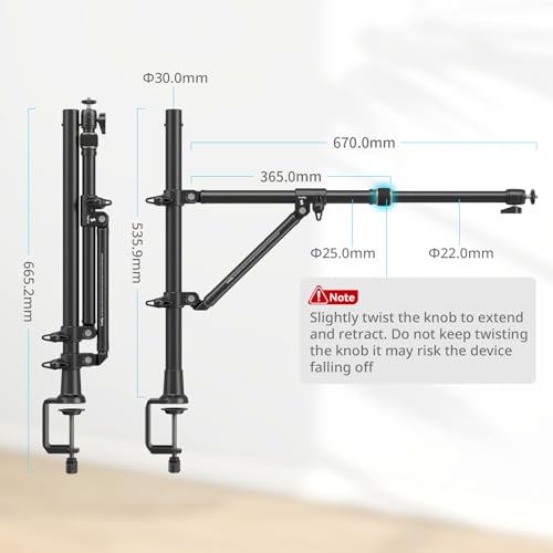 SMALLRIG Triangle Camera Desk Mount, Overhead Desk Clamp Phone Mount - style: Clamp 4304