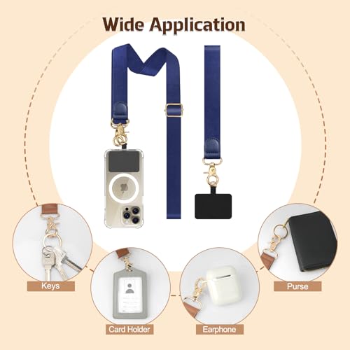 TiMOVO Phone Lanyard Crossbody Wrist Strap, Adjustable Anti-Theft Phone Strap for All Phone Case, lanyard for Women and Men - color: Indigo