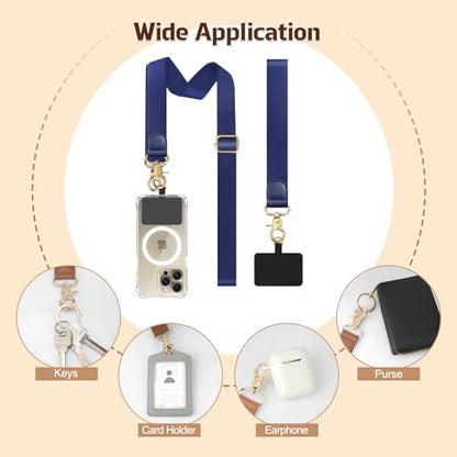 TiMOVO Phone Lanyard Crossbody Wrist Strap, Adjustable Anti-Theft Phone Strap for All Phone Case, lanyard for Women and Men - color: Indigo