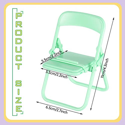 Flutesan 7 Pack Mini Folding Chair Phone Holder Funny Cell Phone Stand - color: Multi, size: M