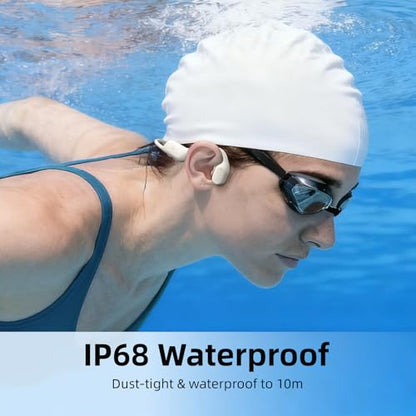 LYPERTEK SoundFree S30 Bone Conduction Headphones, Swimming Headphones - color: SOUNDFREE S30-Beige
