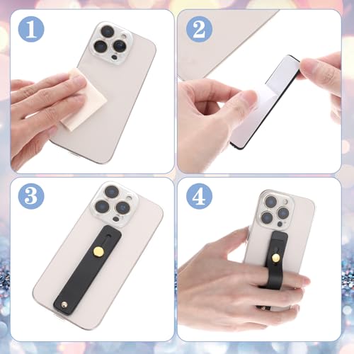 Ymapinc 2Pcs Phone Case Holder Strap, Phone Loops for Back of Phone Black Silicone Kickstand Cell Phone Strap Grip Holder for Most Mobile Phones and Cell Phone Case - color: Black