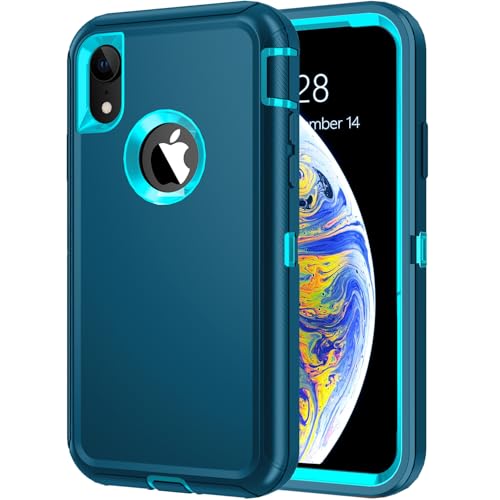 for iPhone Xs Max Case, Heavy Duty Shockproof Dust/Drop Proof 3 Layer Full Body Protection Rugged Cover Case for Apple iPhone Xs Max 6.5",Turquoise - color: Turquoise, size: iphone XS Max