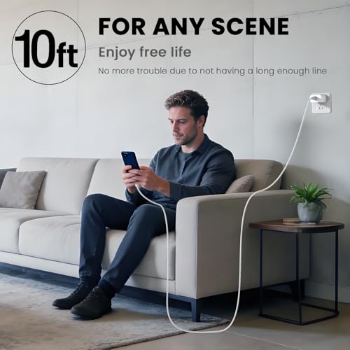 iPhone 17 Pro Max Charger Fast Charging, 40W USB C Super Fast Charger - color: White, Single USB-C port, size: 10ft