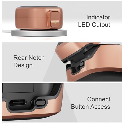 for Samsung Galaxy Buds 4 Pro/Buds 4 Case (2026) with Secure Safety Lock Clip,Shockproof Scratch-Resistant Hybrid PC+TPU Soft Shell Protective Cover Accessories with Carabiner&Cleaning Pen(Gold) - color: Gold Edge-Black