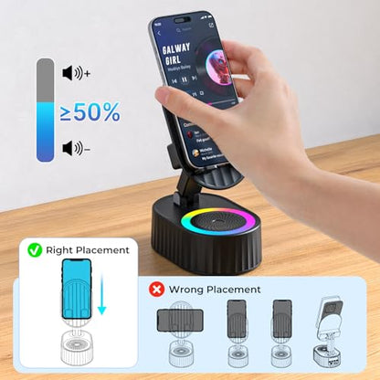 AKLLCCR Wireless Induction Bluetooth Speaker 5in1 Phone Holder Speaker - color: Black