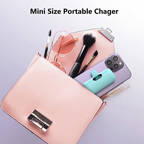 [2 Pack]Small Portable Charger for iPhone 17/16/15 Series,5000mAh 3A PD USB C Power Bank, Mini Travel Essentials Battery Pack for iPhone 17/17 Pro/16/16 Plus/16 Pro/15 Pro Max,Samsung,Android/LG etc - color: Purple+green
