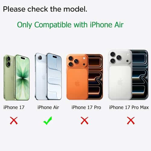Battery Case for iPhone Air, Upgraded 12000mAh Pack Rechargeable Charger Case with Wireless Charging Compatible for iPhone Air (6.5 inch) External Battery Charging Cover (Black) - size: iPhone Air-Black