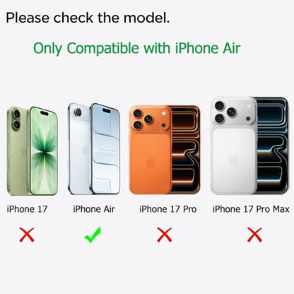 Battery Case for iPhone Air, Upgraded 12000mAh Pack Rechargeable Charger Case with Wireless Charging Compatible for iPhone Air (6.5 inch) External Battery Charging Cover (Black) - size: iPhone Air-Black