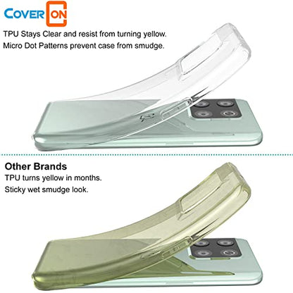 CoverON Designed for OnePlus 10T Case Clear, Slim Crystal Clear TPU Rubber Flexible Soft Skin Cover Protective Sleeve Fit 1+ OnePlus 10T 5G Phone Case - Transparent