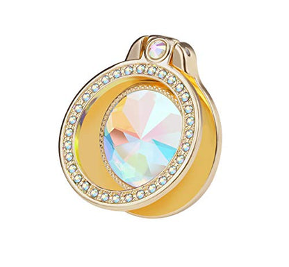 Glitter Bling Bling Phone Ring Holder,Sparkle Phone Ring Artificial Diamond Kickstand,Rhinestone Cell Phone Finger Ring Grip for Women for Almost All Phones,Pad(Gold) - color: Gold