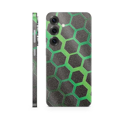 Glossy Glitter Phone Skin Compatible with Samsung Galaxy S25 - Green Hex - Premium 3M Vinyl Protective Wrap Decal Cover - Easy to Apply | Crafted in The USA by MightySkins - color: Green Hex, size: Galaxy S25 (Full Wrap), style: Glossy Glitter Finish