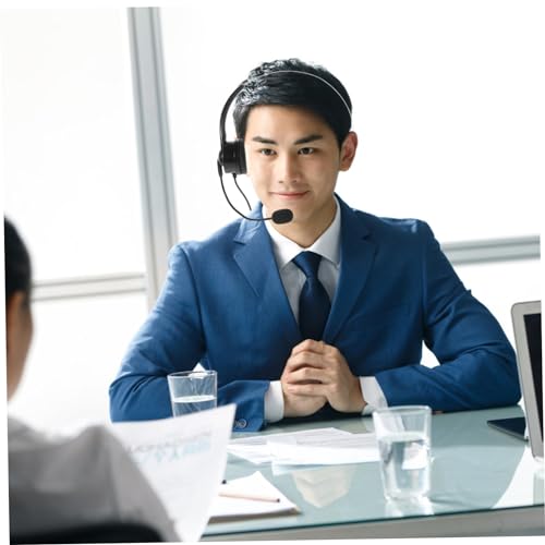 Mikikit Single Ear Headset with Microphone Comfortable Wired Business Headset for Calls Noise Reduction Technology for Gaming and Professional Use Durable Design
