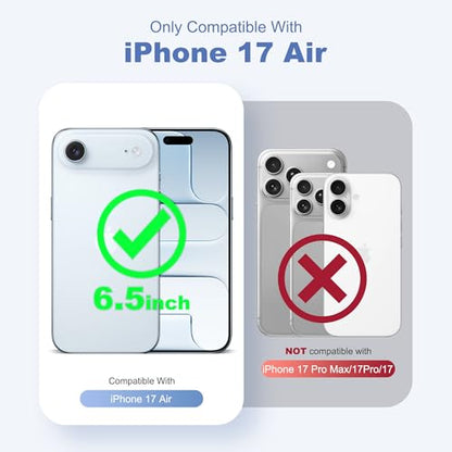 Compatible with iPhone 17 Air Case with Magnetic Ring Stand [Compatible with Mag-Safe] [Built-in Screen Protector] Military-Grade Drop Protection Matte Translucent Phone Case, Desert Brown - color: Desert Brown, size: Iphone 17 Air