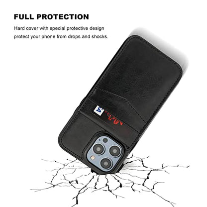 KIHUWEY for iPhone 14 Pro Max Wallet Case Card Holder Kickstand, Black | Credit Card Slots, PU Leather, Magnetic Clasp, Flip Heavy Duty Protection Cover for Men and Women - color: Black