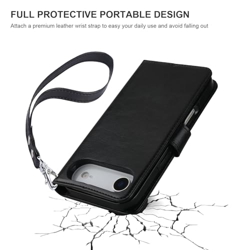 Bocasal Detachable Wallet Case Card Holder for iPhone 17 Air, Black - color: Black