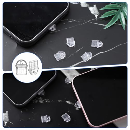 USB C Dust Plug Transparent 60 Pcs Type C Charging Port Plug Silicone USB-C Port Cover Anti Dust Plugs Compatible with Most Type-C Devices Phones Earphones Laptops