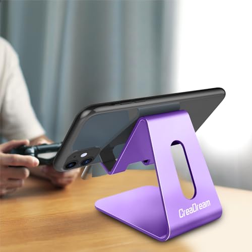CreaDream Phone Stand Holder, Aluminum Phone Stand for Desk - color: Dark Purple