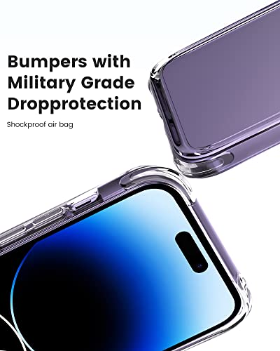 Mkeke for iPhone 14 Pro Max Case Clear, [Not-Yellowing][Military-Grade Drop Protection] Shockproof Protective Phone Cases 2022 - size: for iPhone 14 Pro Max Case 6.7"