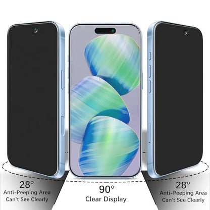 2 Pack Matte Privacy Screen Protector for iPhone 17 Tempered Glass - size: iPhone 17 6.3-Inch