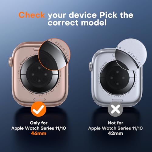 TOCOL 8 Pack Screen Protector for Apple Watch Series 11/10 46mm,[HD Clear] [Scratch Resistant] [Bubble Free] [Easy Installation] Ultra-thin TPU Flexible Soft Film 46mm,Clear - size: 46mm