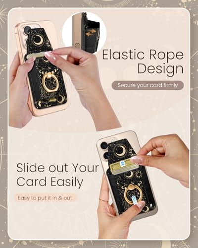 Shorogyt Compatible with Magsafe Wallet with Grip, Star Moon - color: Star Moon