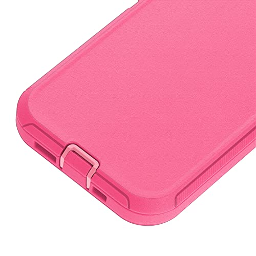 Co-Goldguard Shockproof Case for iPhone 13 with Tempered Glass Screen Protector 3 Layer Military Grade Drop Protection Heavy Duty Protection Rugged Rubber Phone Case Cover for iPhone 13 6.1 Pink - color: Pink
