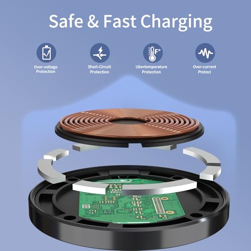 for MagSafe Charger 2 Pack, Magnetic Wireless Charging Pad for iPhone 17/17 Pro/17 Pro Max/Air/16 15 14 13 12 Pro Max Plus mini & AirPods 2 3 Pro, Aluminum Alloy, USB-C/A Ports(Solid Black) - color: Solid Black 2 Pack
