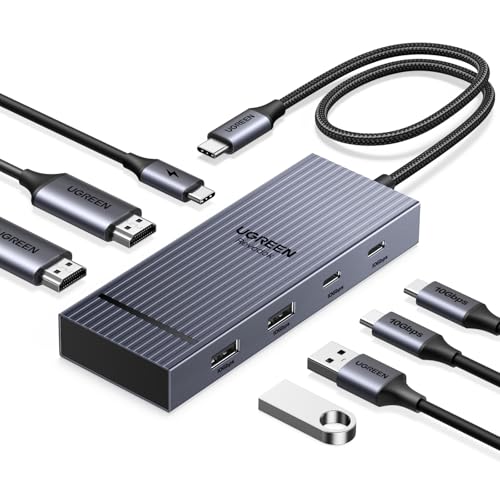 UGREEN USB C Docking Station Dual Monitor, 7-in-1 Aluminum Dock with 2xHDMI