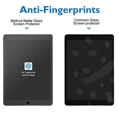 Mothca Matte Glass Screen Protector for iPad 10.2 Inch(2021/2020/2019 Model, 9th/8th/7th Generation) [NOT Privacy] Anti-Glare & Anti-Fingerprint 9H Hardness Tempered Glass Film, Smooth as Silk