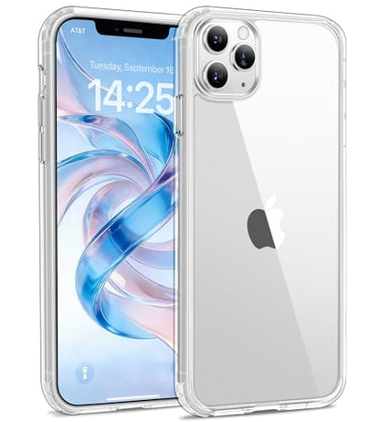 USLAI Case for iPhone 11 Pro Max, Anti-Yellowing, Crystal Clear Back, Shockproof & Military‑Grade Drop Protection - Transparent - color: Clear, size: iPhone 11 Pro Max